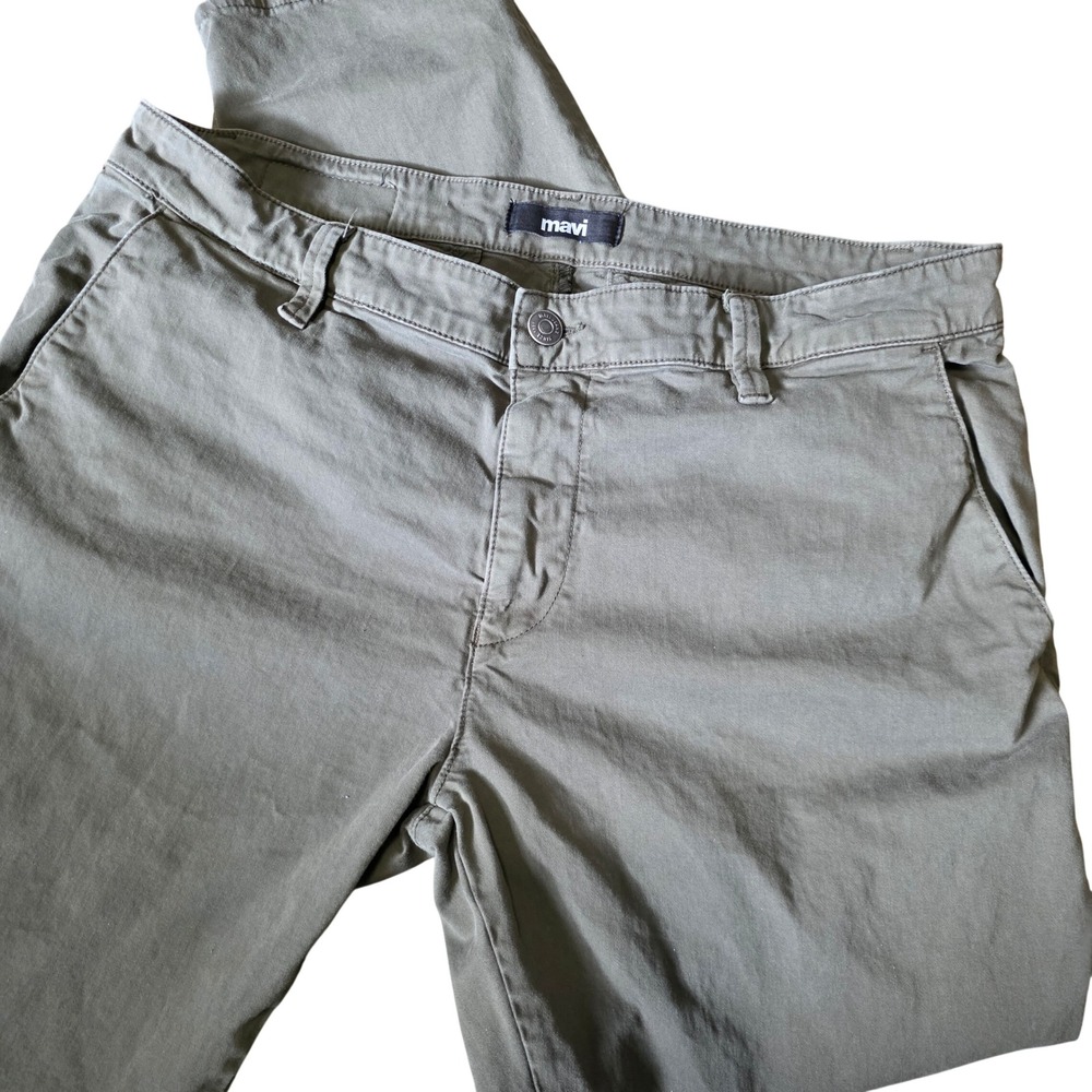 Mavi Johnny Slim Fit Chinos Pants Khaki‎ Green Mens Size 36 32